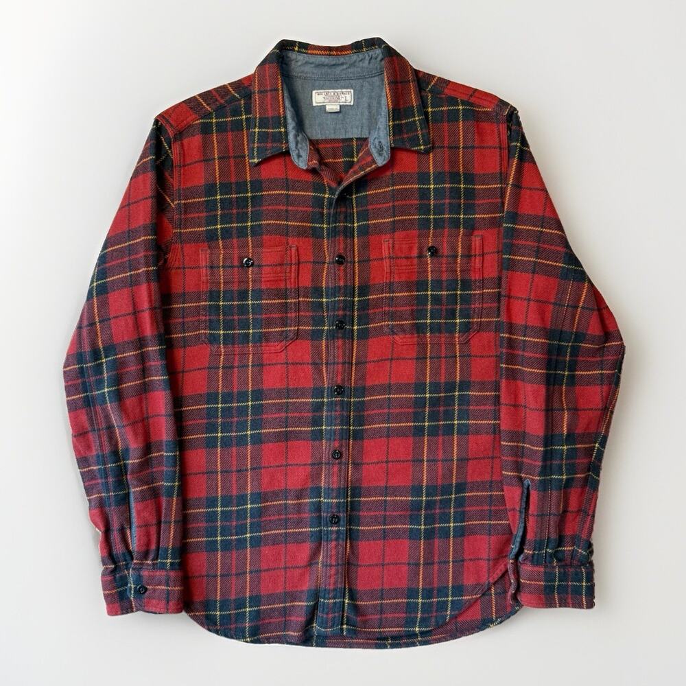 Wallace & Barnes Flannel Large Multicolor Plaid Long Sleeve Casual New York